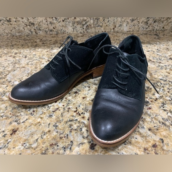Shelly’s London Slingback Black Leather Oxfords Women’s 7.5 - Picture 1 of 10